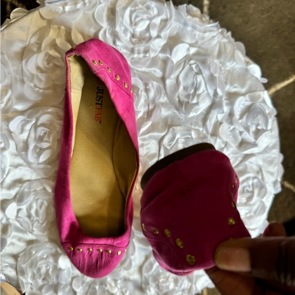 JustFab Studded Ballet Flats. Color Pink. Size 9.5 - Picture 7 of 10